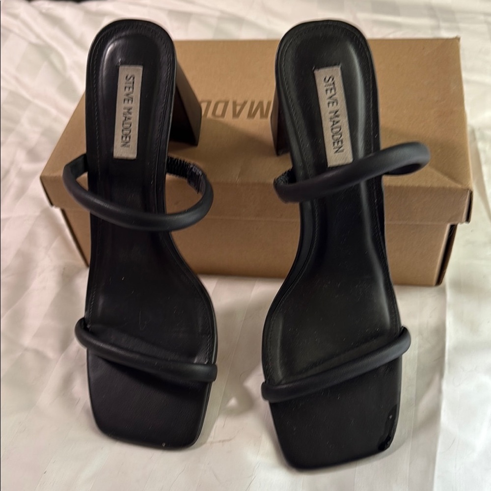 Steve Madden Black Strappy Heels